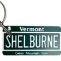 Shelburne Vermont License Plate Key Chain