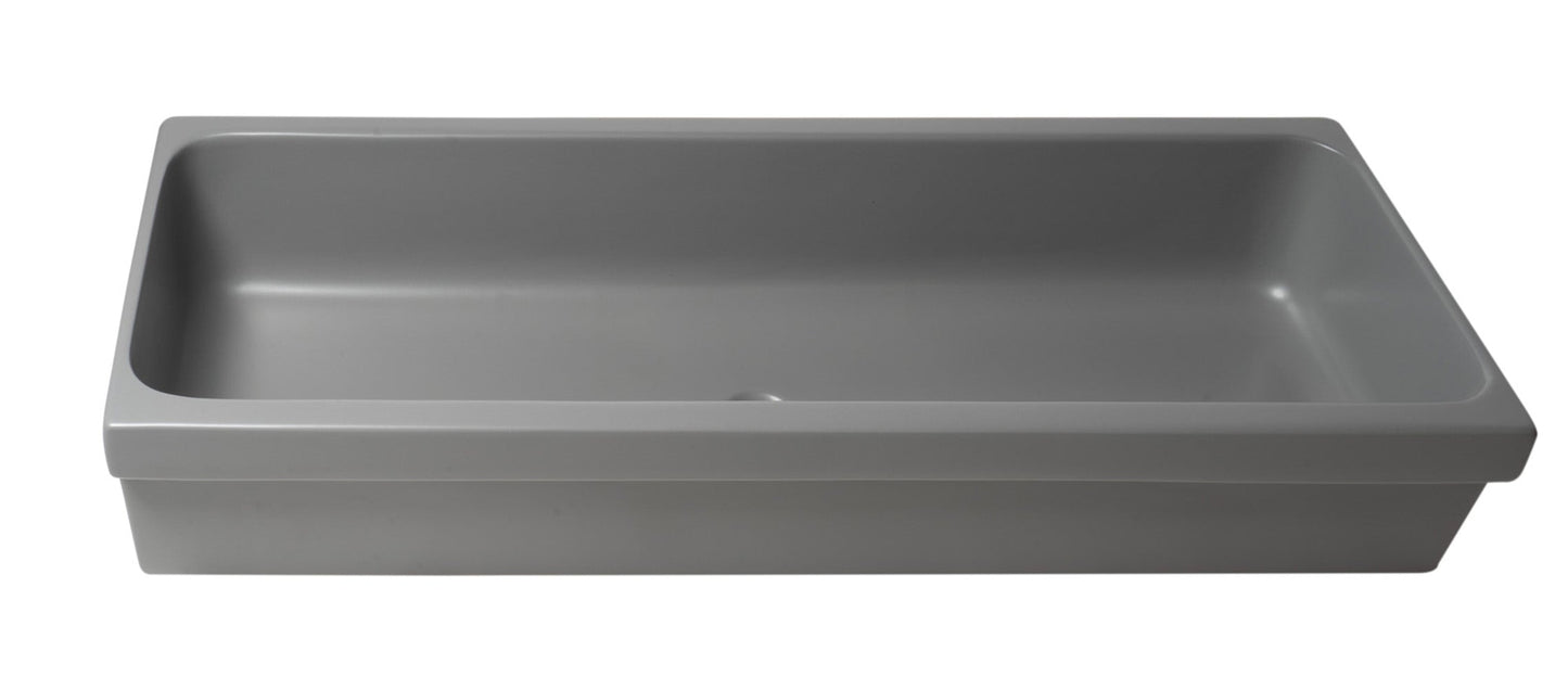 ALFI brand  AB48TRGM 48" Grey Matte Above Mount Fireclay Bathroom Trough Sink