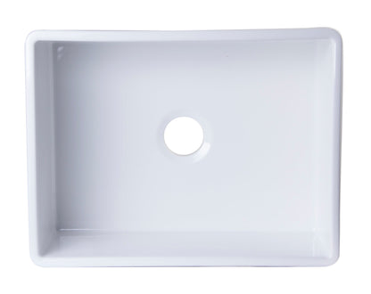ALFI brand AB505 AB505-W White 26" Contemporary Smooth Apron Fireclay Farmhouse Kitchen Sink