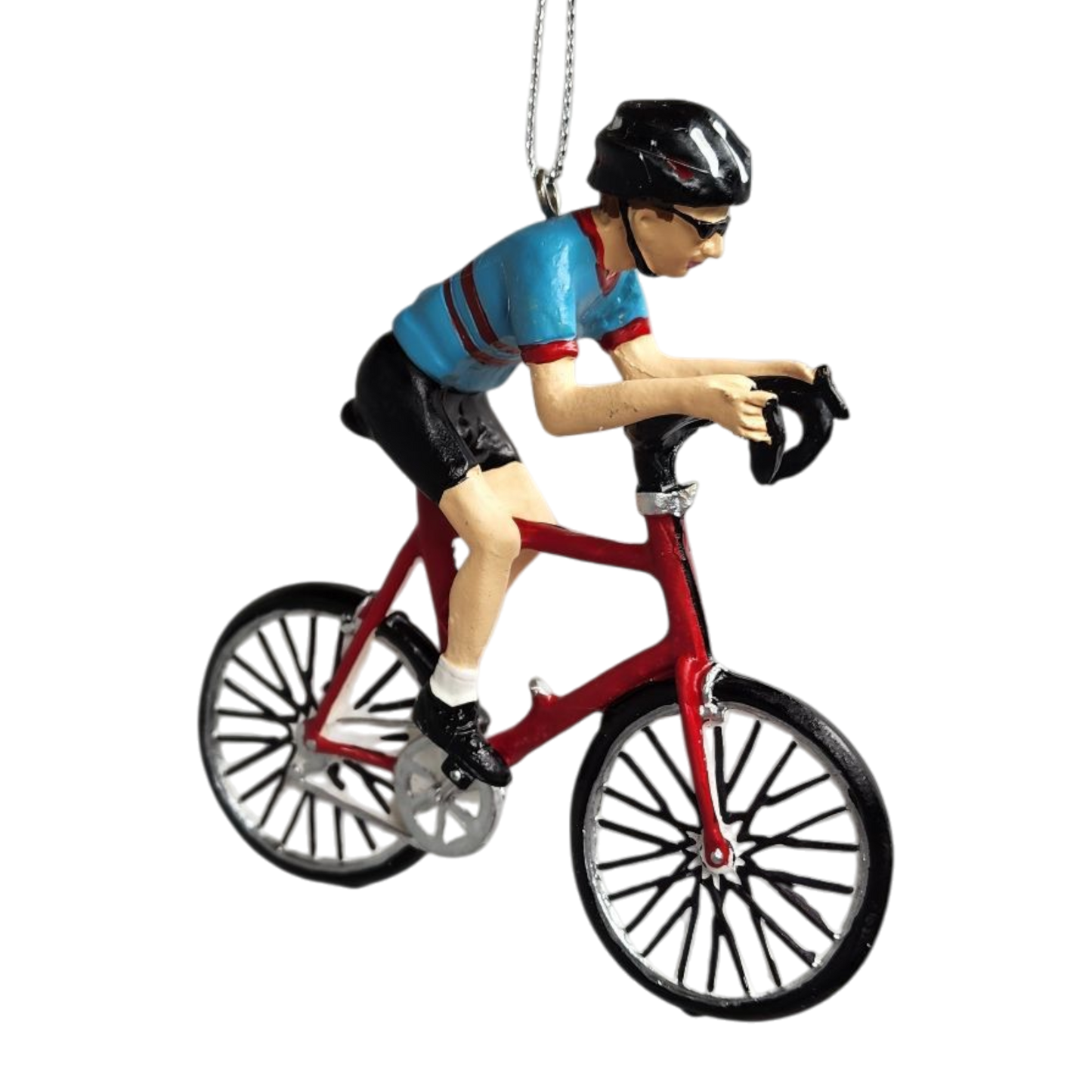 Bicycle Riding Ornament - Red Bike