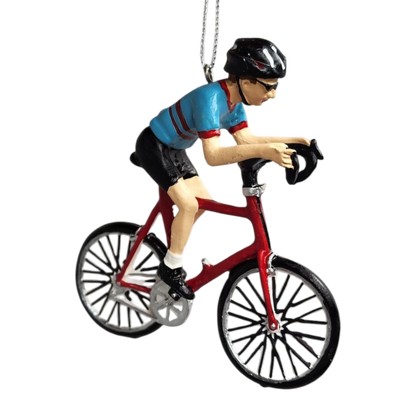 Bicycle Riding Ornament - Red Bike