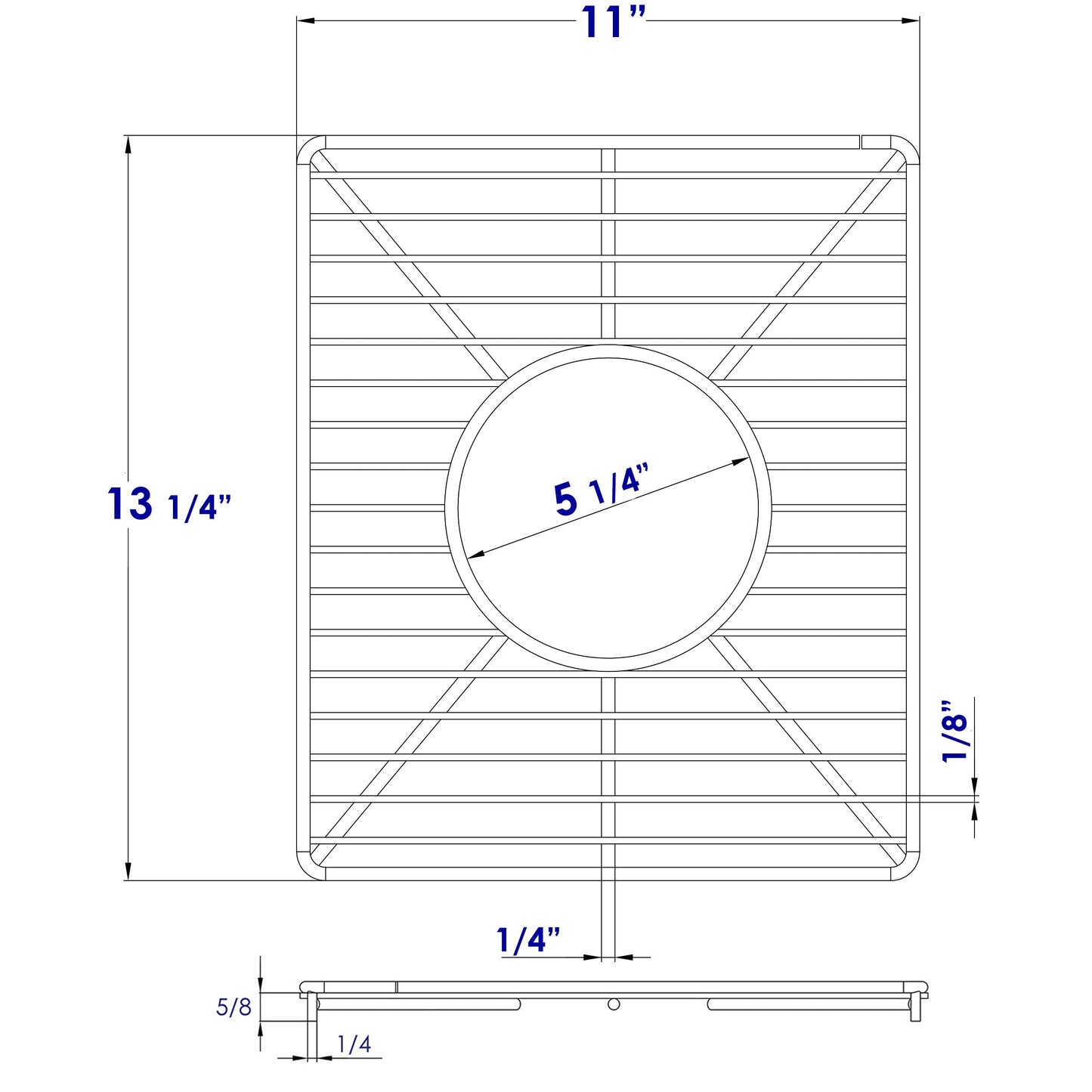 ALFI brand  ABGR3618S Stainless steel kitchen sink grid for small side of AB3618DB. AB3618ARCH