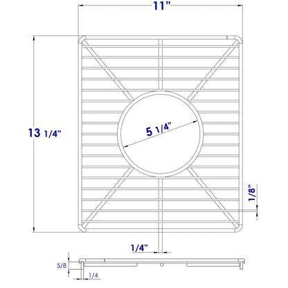 ALFI brand  ABGR3618S Stainless steel kitchen sink grid for small side of AB3618DB. AB3618ARCH