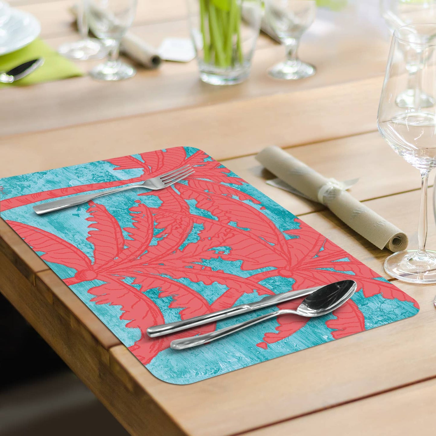 Flamingo Horizon Reversible Rectangular Plastic Placemat