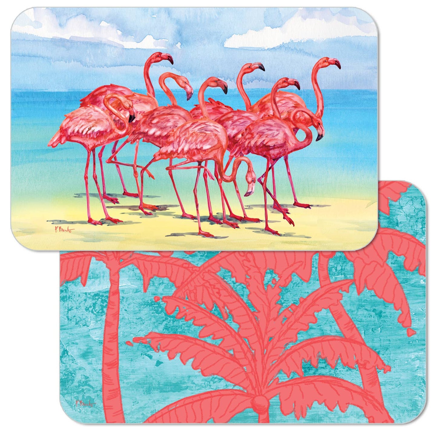 Flamingo Horizon Reversible Rectangular Plastic Placemat