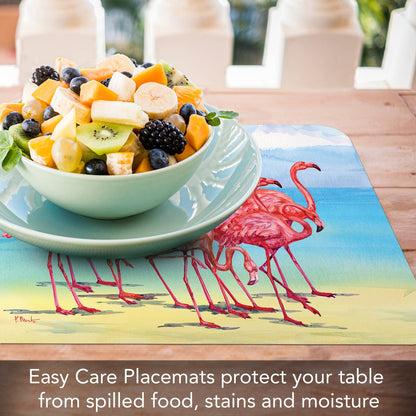 Flamingo Horizon Reversible Rectangular Plastic Placemat