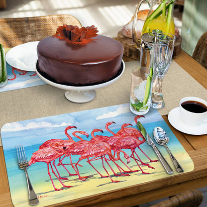 Flamingo Horizon Reversible Rectangular Plastic Placemat