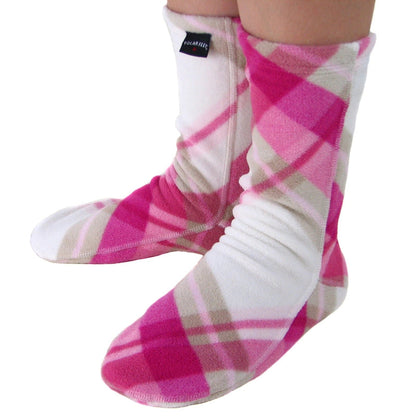 Polar Feet Fleece Socks - Pink Argyle