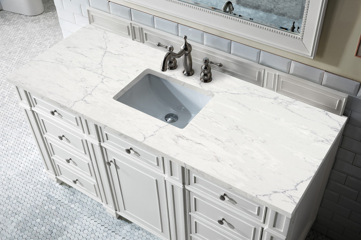 Bristol 60" Single Vanity Cabinet, Bright White