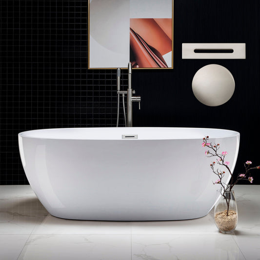 WOODBRIDGE 67" Acrylic Freestanding Bathtub Contemporary Soaking Tub