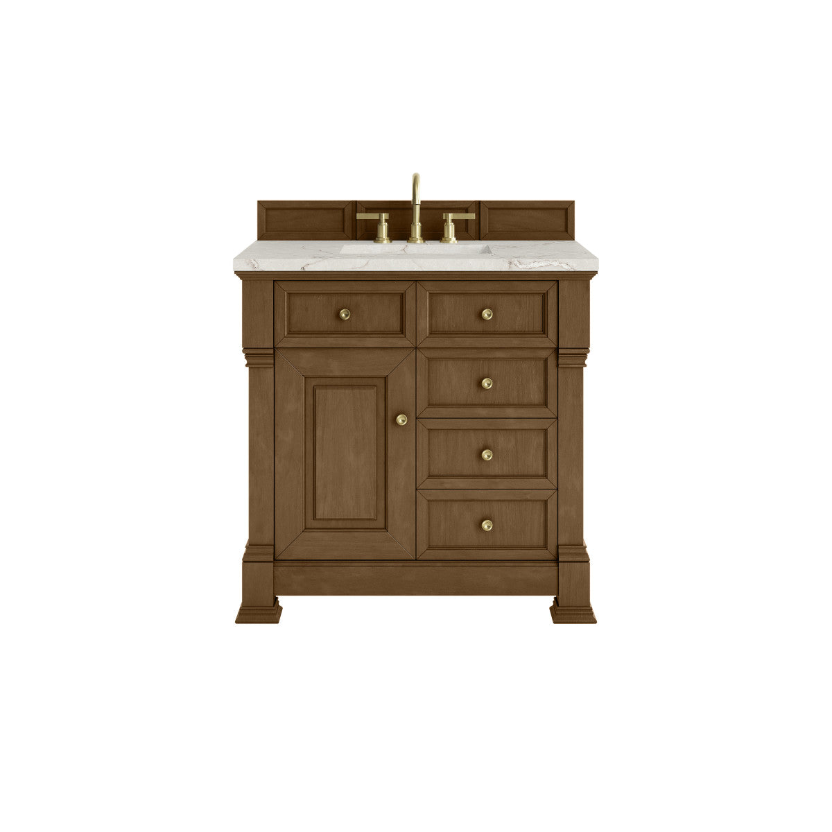 James Martin 547-V36 Brookfield 36” Single Vanity – Black Onyx / Honey Oak / Pearl Charcoal