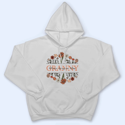 Floral Typography Grandma Grandkids Design - Personalized Custom T Shirt - Gift for Grandma/Nana/Mimi, Mom, Wife, Grandparent