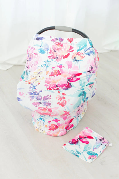 Car Seat Canopy and Breastfeeding Cover - Flora