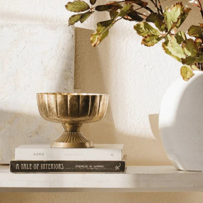 Florence Distressed Gold Compote Bowl