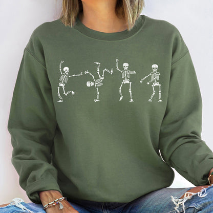 Flossing Skeletons Vintage Halloween Sweatshirt
