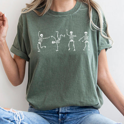 Flossing Skeletons Retro Halloween Comfort Colors Tshirt