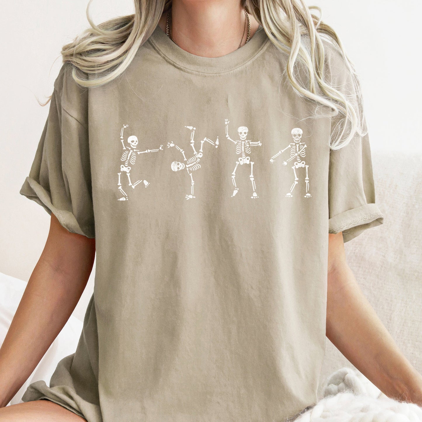 Flossing Skeletons Retro Halloween Comfort Colors Tshirt