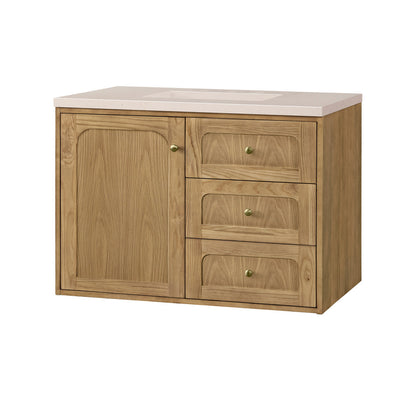 Laurent 36" Single Vanity Cabinet, Light Natural Oak