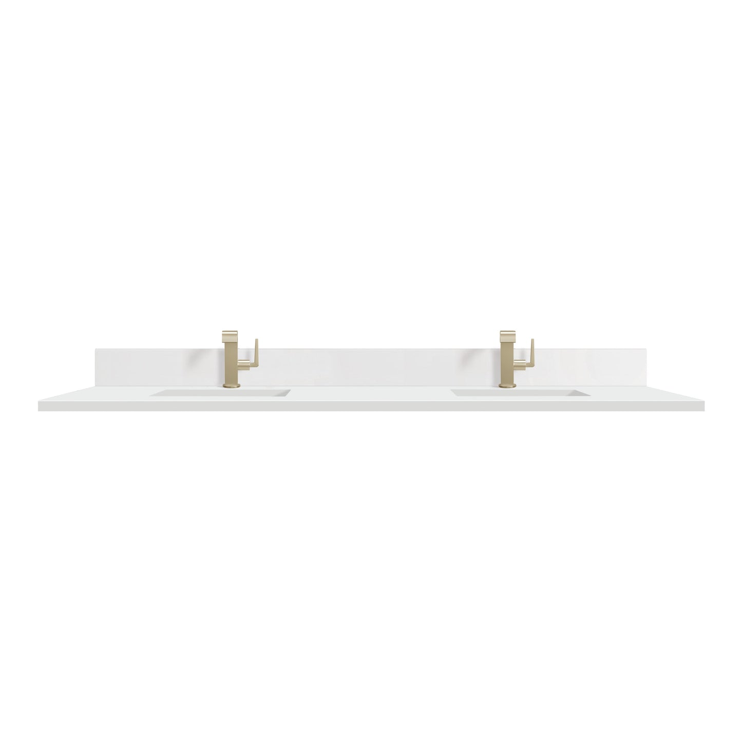 72" Double Top, Single-Hole, 3 CM White Zeus Silestone w/ Backsplash & Sink
