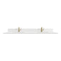 72" Double Top, Single-Hole, 3 CM White Zeus Silestone w/ Backsplash & Sink
