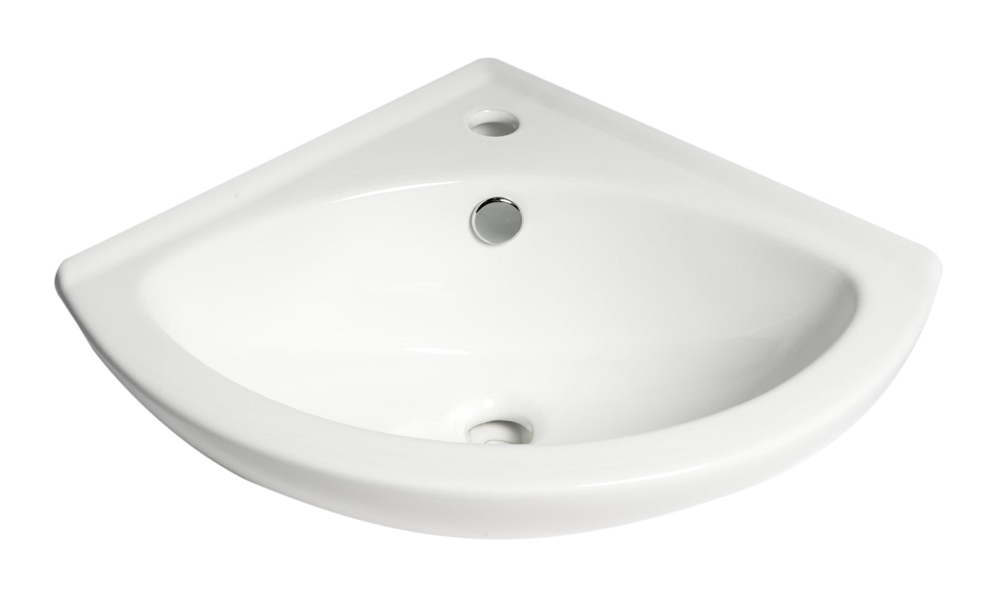 ALFI brand  ABC120 White 22" Corner Wall Mounted Ceramic Sink with Faucet Hole