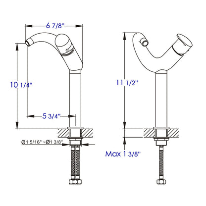 ALFI brand AB1570 Tall Wave Single Lever Bathroom Faucet
