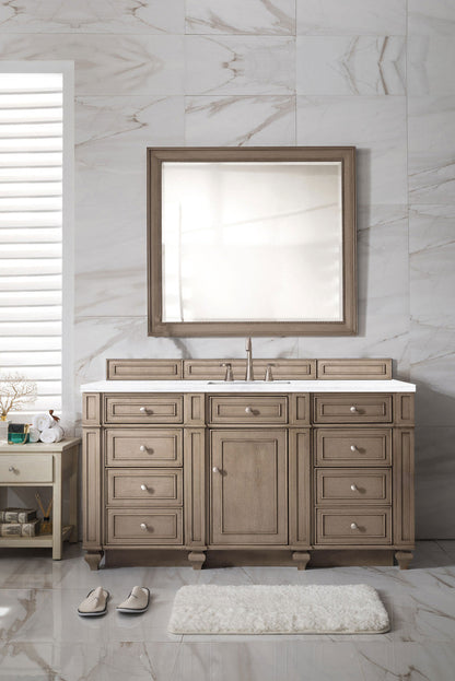Bristol 60" Single Vanity Cabinet, Bright White