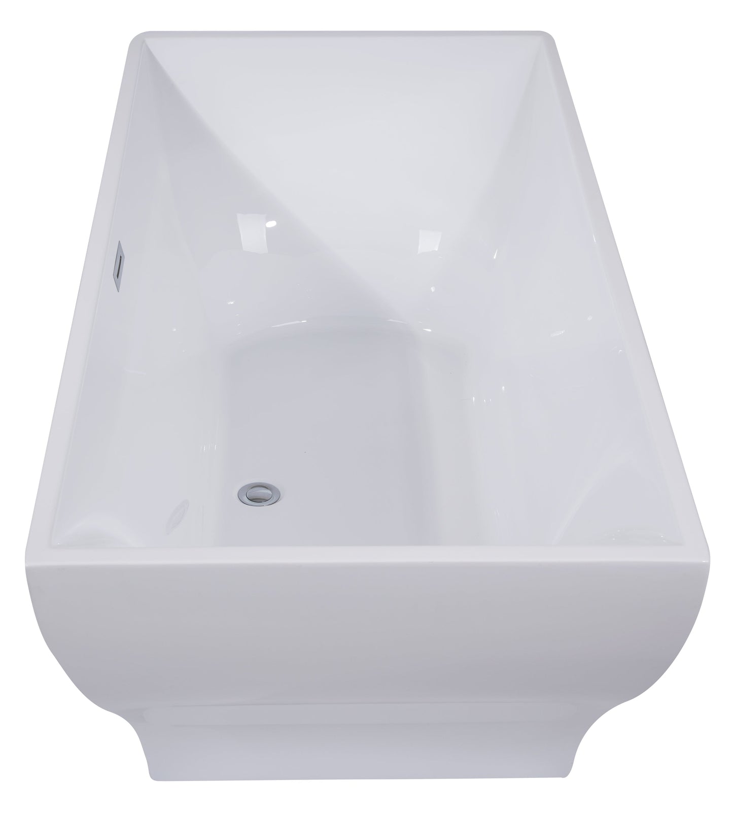 ALFI brand  AB8840 67 inch White Rectangular Acrylic Free Standing Soaking Bathtub