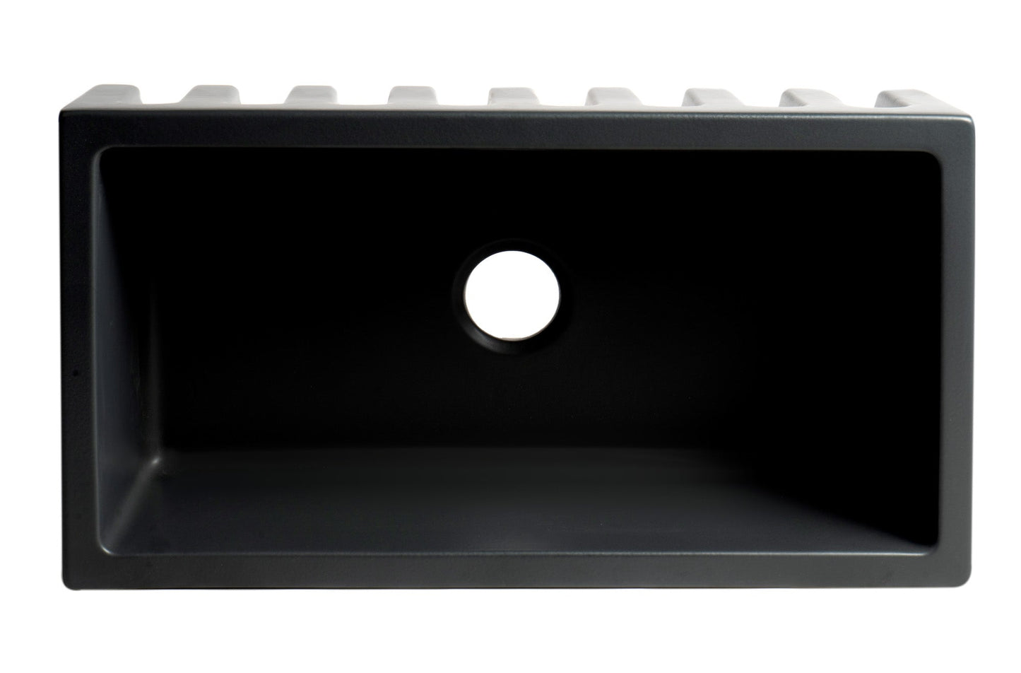 ALFI brand AB3318HS 33" x 18" Reversible Fluted / Smooth Fireclay Farm Sink