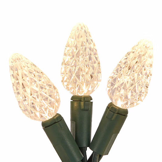 150 C-6 LED String Light - Warm White / Green Wire