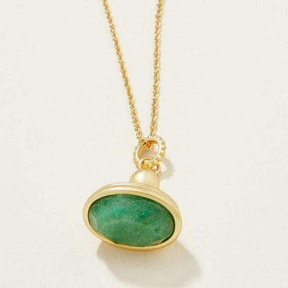 Fob Necklace - 17" Green Aventurine