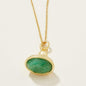 Fob Necklace - 17" Green Aventurine