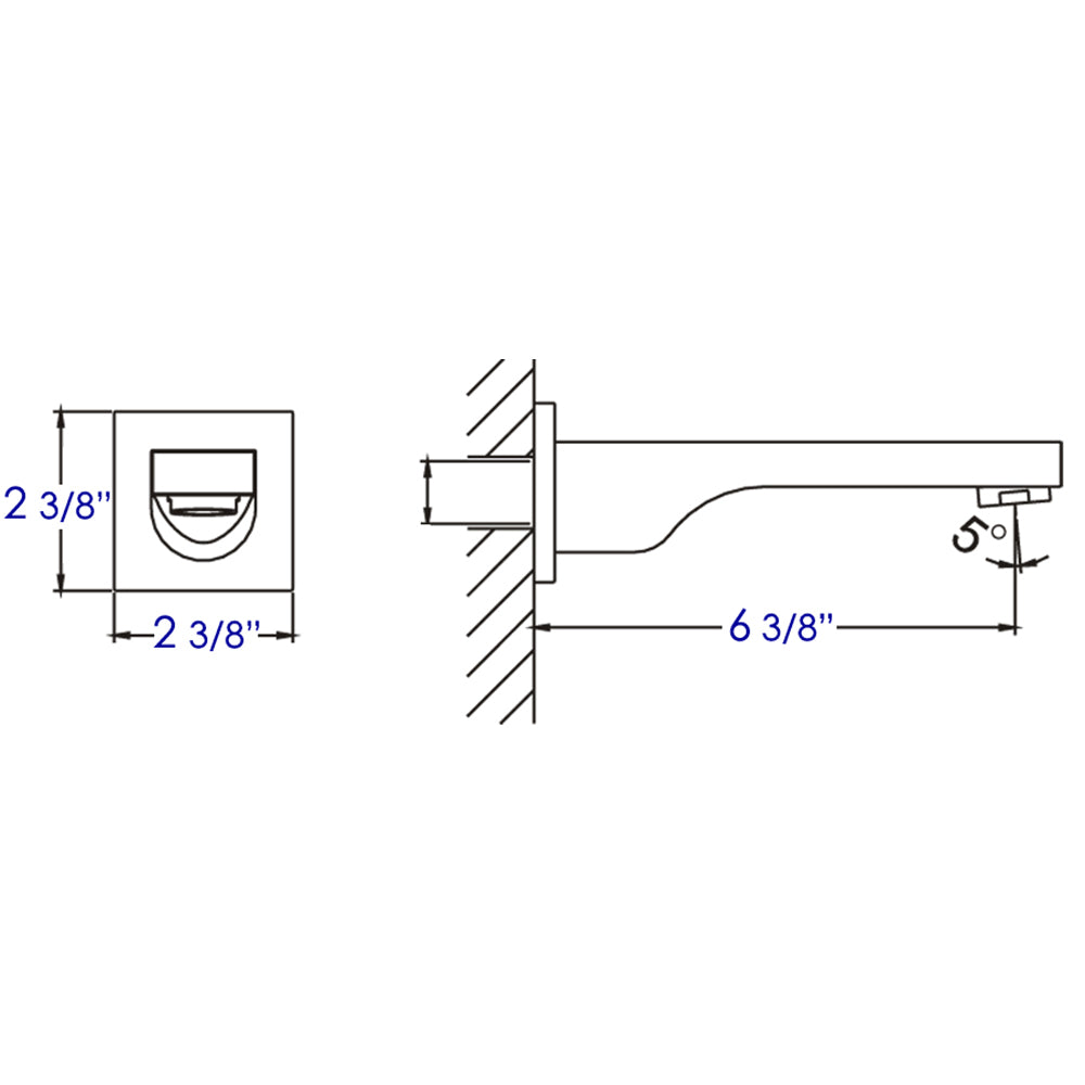 ALFI brand AB9201 Wallmounted Tub Filler Bathroom Spout