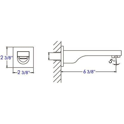 ALFI brand AB9201 Wallmounted Tub Filler Bathroom Spout