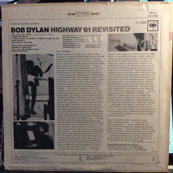Highway 61 Revisited (VINYL) | Very Good Plus Plus (VG++) Very Good Plus (VG+)