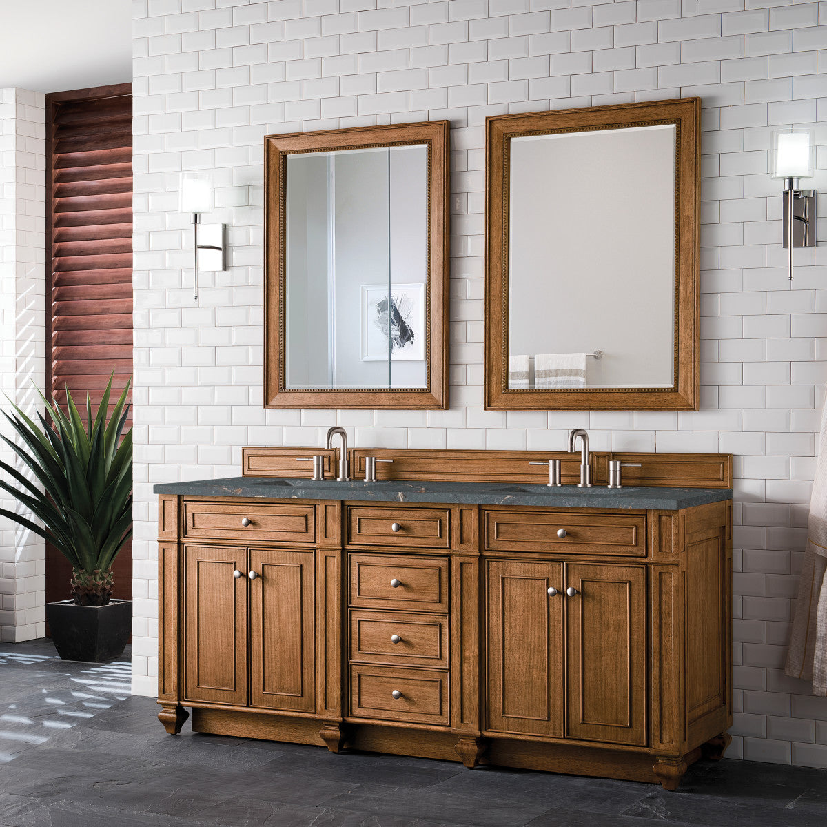 Bristol 72" Double Vanity Cabinet, Bright White