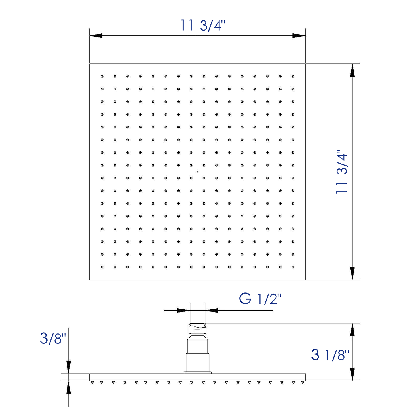 ALFI brand LED12S 12" Square Multi Color LED Rain Shower Head