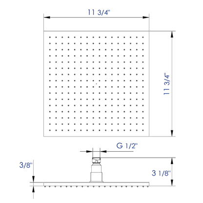ALFI brand LED12S 12" Square Multi Color LED Rain Shower Head