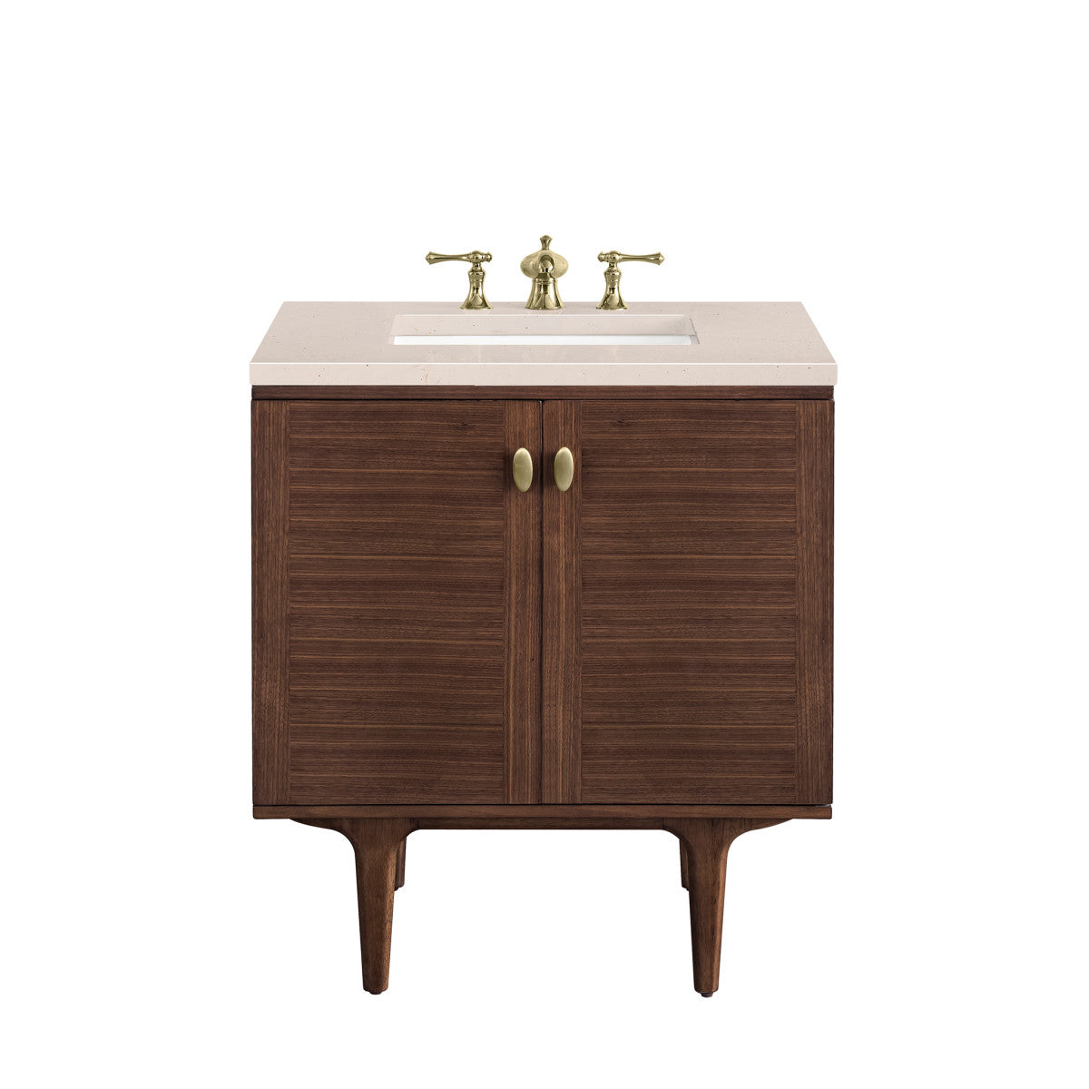 Amberly 30" Single Vanity Cabinet, Mid-Century Walnut