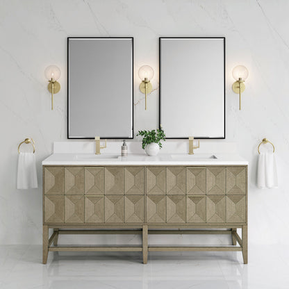 Emmeline 72" Double Vanity Cabinet, Pebble Oak