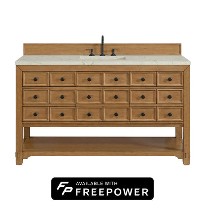 Malibu 60" Single Vanity Cabinet, Amber Birch