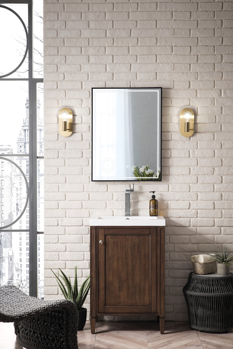 Britannia 24" Single Vanity with White Glossy Composite Stone Top