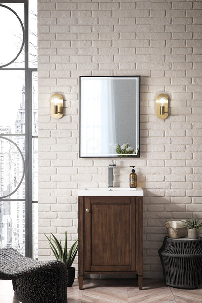 Britannia 24" Single Vanity with White Glossy Composite Stone Top