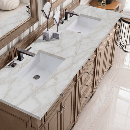 Bristol 72" Double Vanity Cabinet, Bright White