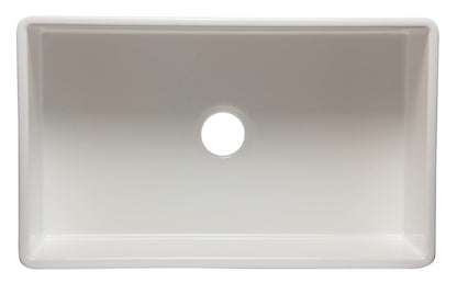 ALFI brand AB532 AB532-W 33" White Single Bowl Fluted Apron Fireclay Farm Sink