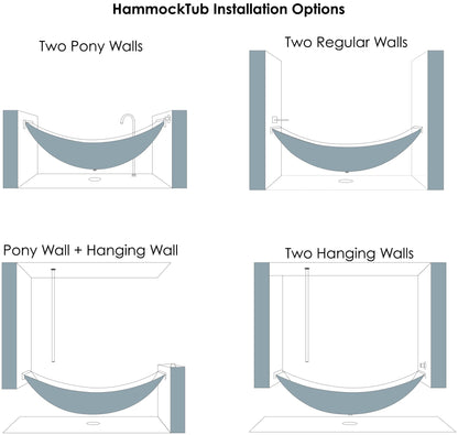 ALFI brand HammockTub1 HammockTub1 79" Acrylic Suspended Wall Mounted Hammock Bathtub