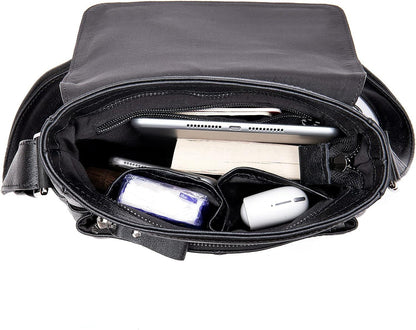FR Fashion Co. Men's Compact Genuine Leather Crossbody Bag