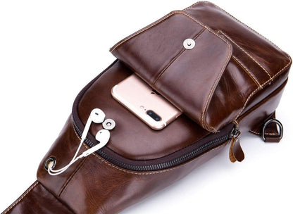 FR Fashion Co. Men's Premium Leather Sling Bag