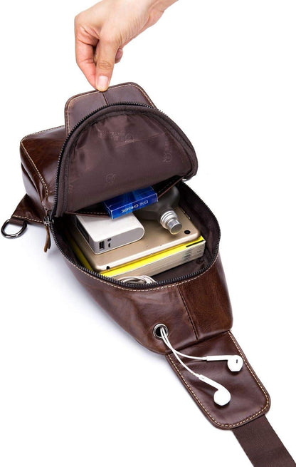 FR Fashion Co. Men's Premium Leather Sling Bag