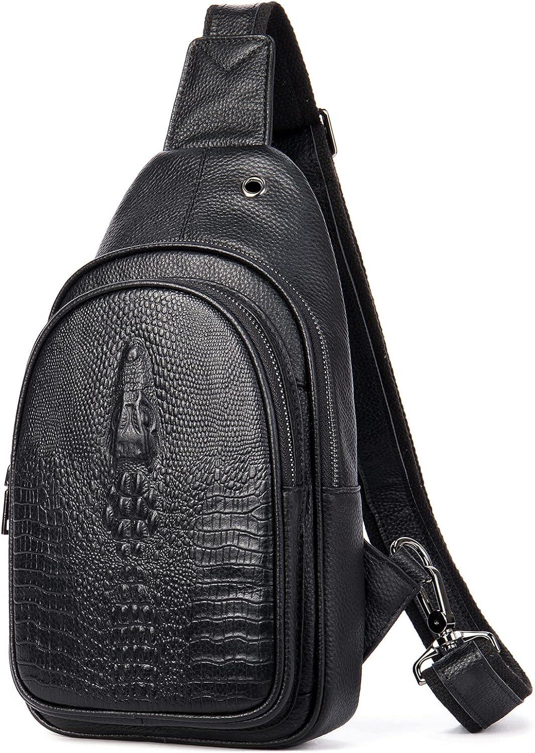 FR Fashion Co. Full-Grain Leather Crocodile Bag